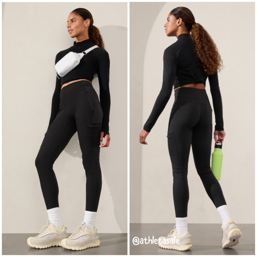 NWT Athleta Headlands Hybrid High Rise Cargo Legging | Black
